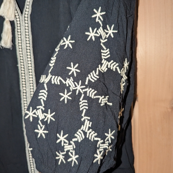 Kiwi and punch Miami Bohemian Black Tunic with Embroidered Details - Picture 4 of 4